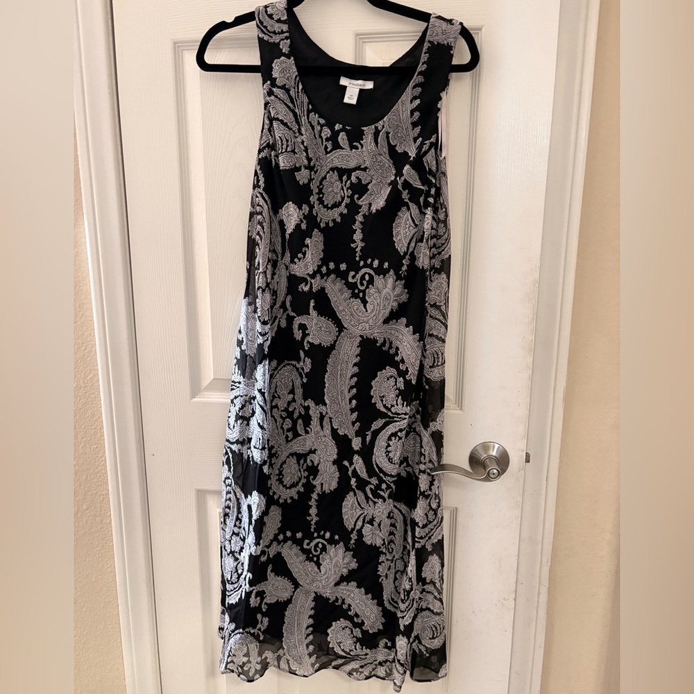 2 For $18 Sale ~ dressbarn Elegant Black and Silver Maxi Dress